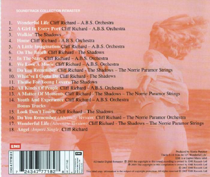 Cliff Richard and The Shadows Wonderful Life : Back